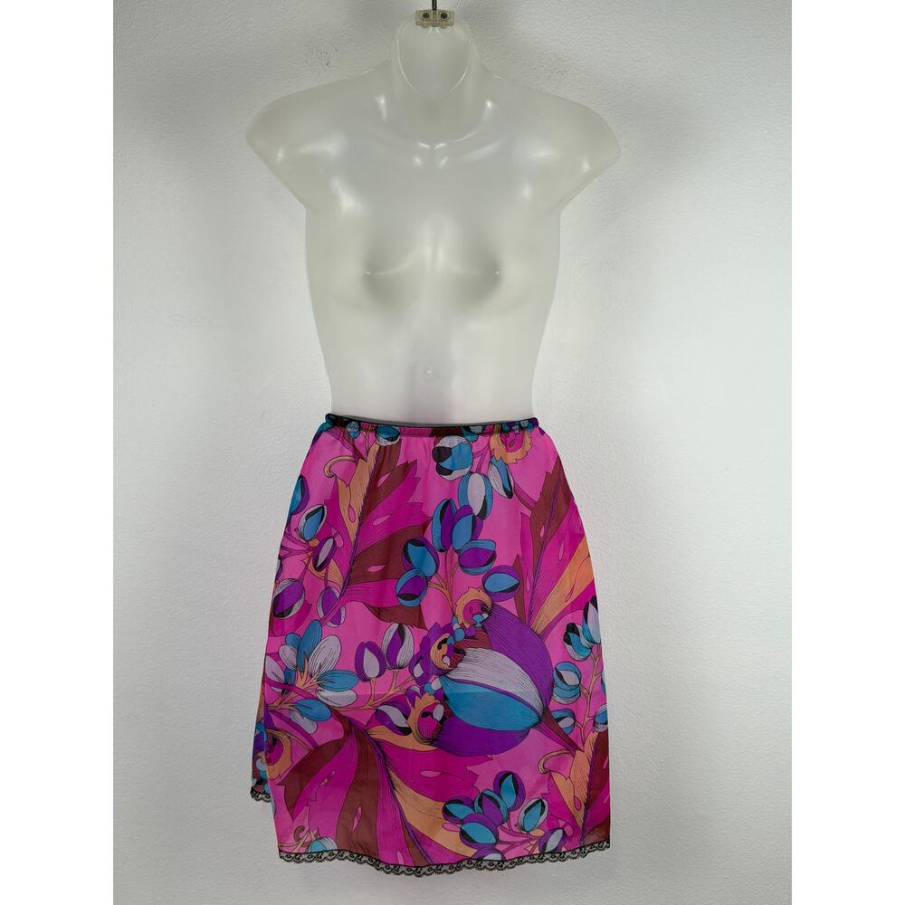 Vintage 60s BALI 4613 Abstract Psychedelic Mod Floral Retro Mini Half Slip M - Picture 4 of 6
